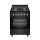 Wiggo WO-E603R(BB) Gas-Elektro Fornuis Zwart