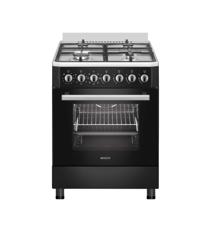 Wiggo WO-E605R (BX) Gas-Elektro Fornuis Zwart RVS