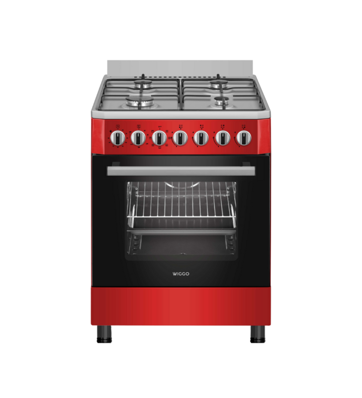 Wiggo WO-E605R (RX) Gas-Elektro Fornuis Rood RVS