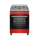 Wiggo WO-E605R (RX) Gas-Elektro Fornuis Rood RVS