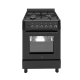 Wiggo WO-E609R(BB) Gas-Elektro Fornuis Zwart