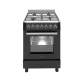Wiggo WO-E609R(BX) Gas-Elektro Fornuis Zwart RVS