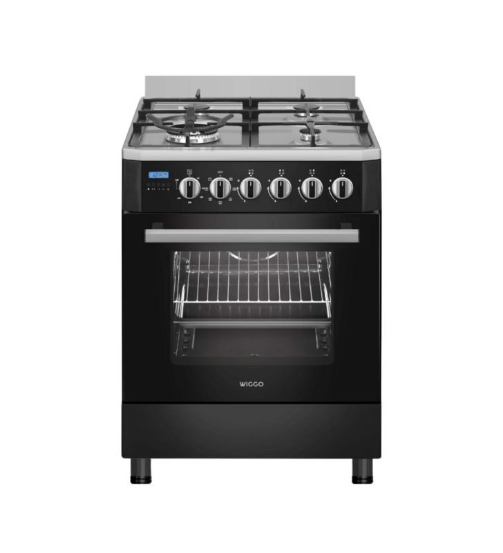 Wiggo WO-E639R(BX) Gas-Elektro Fornuis Zwart RVS