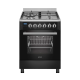 Wiggo WO-E639R(BX) Gas-Elektro Fornuis Zwart RVS